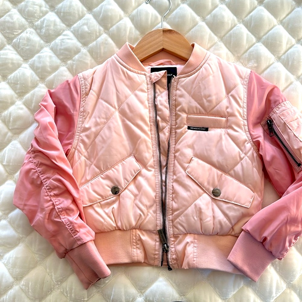 Pink members only fashion jacket